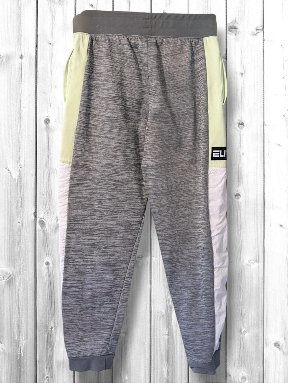 🌼Nike Gray Heather Joggers with Pale Yellow & White Panels